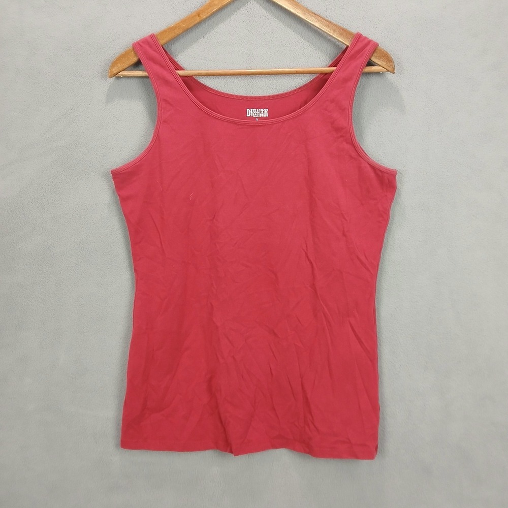 Duluth Trading‎ Company Tank Top Womens Large Red Cotton Stretch Round Neck